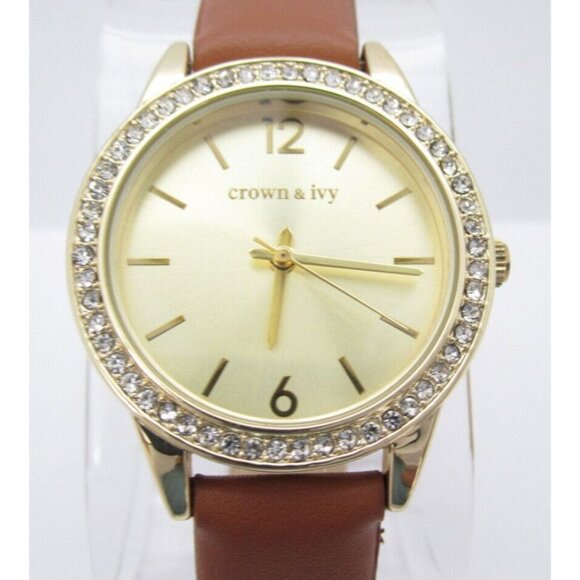 Women's Crown & Ivy Quartz Analog Dial Causal Round Watch (D859) - Picture 1 of 12